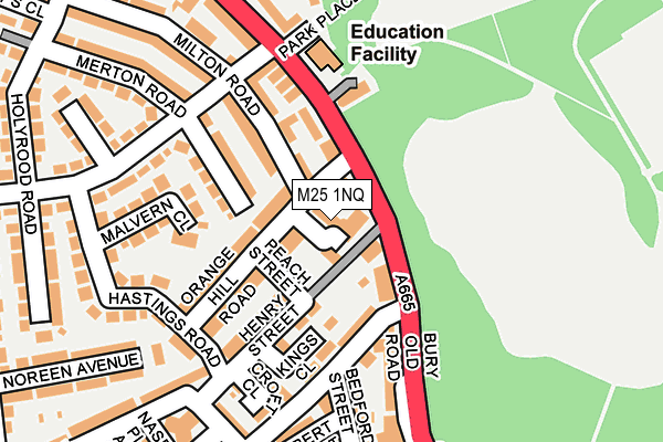 M25 1NQ map - OS OpenMap – Local (Ordnance Survey)