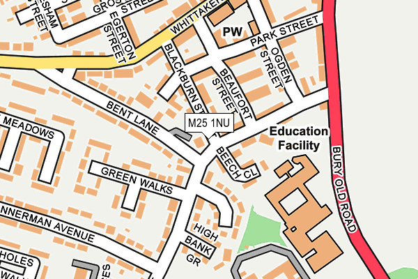 M25 1NU map - OS OpenMap – Local (Ordnance Survey)