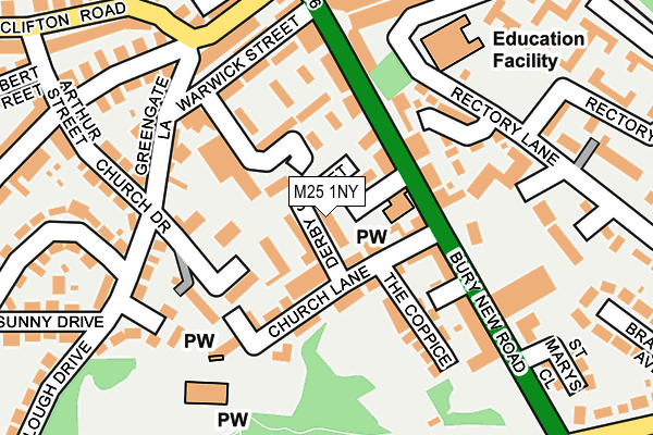 M25 1NY map - OS OpenMap – Local (Ordnance Survey)