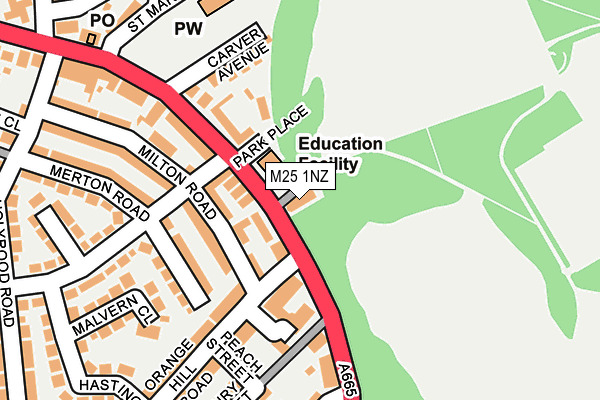 M25 1NZ map - OS OpenMap – Local (Ordnance Survey)