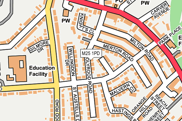 M25 1PD map - OS OpenMap – Local (Ordnance Survey)