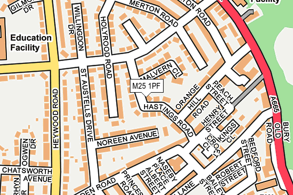 M25 1PF map - OS OpenMap – Local (Ordnance Survey)