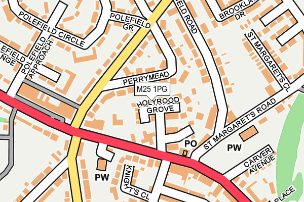 M25 1PG map - OS OpenMap – Local (Ordnance Survey)