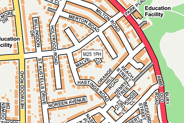 M25 1PH map - OS OpenMap – Local (Ordnance Survey)