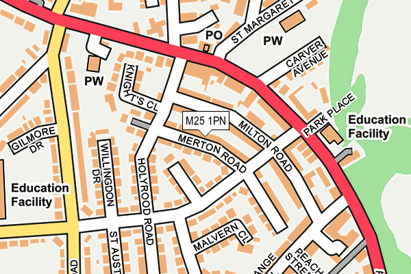M25 1PN map - OS OpenMap – Local (Ordnance Survey)