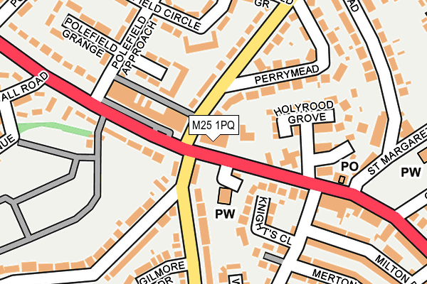 M25 1PQ map - OS OpenMap – Local (Ordnance Survey)