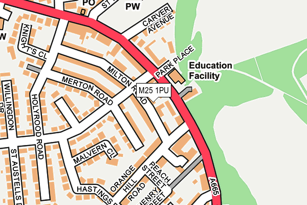 M25 1PU map - OS OpenMap – Local (Ordnance Survey)