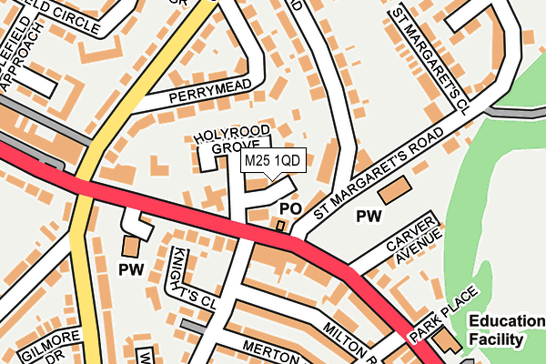 M25 1QD map - OS OpenMap – Local (Ordnance Survey)