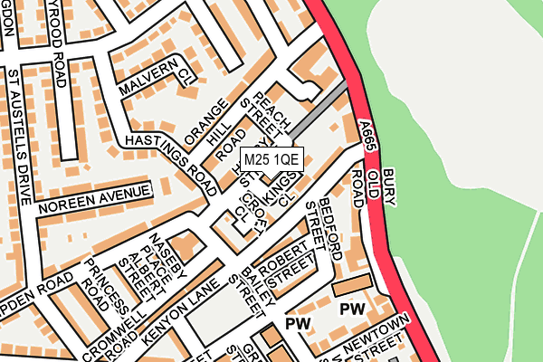 M25 1QE map - OS OpenMap – Local (Ordnance Survey)
