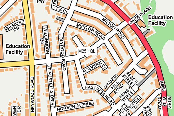 M25 1QL map - OS OpenMap – Local (Ordnance Survey)