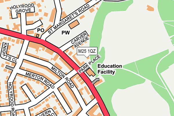 M25 1QZ map - OS OpenMap – Local (Ordnance Survey)