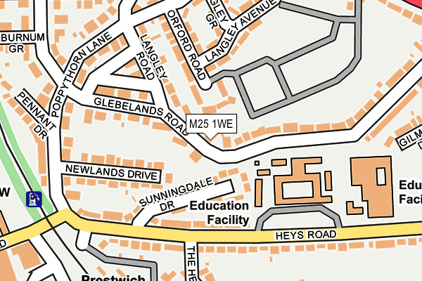 M25 1WE map - OS OpenMap – Local (Ordnance Survey)