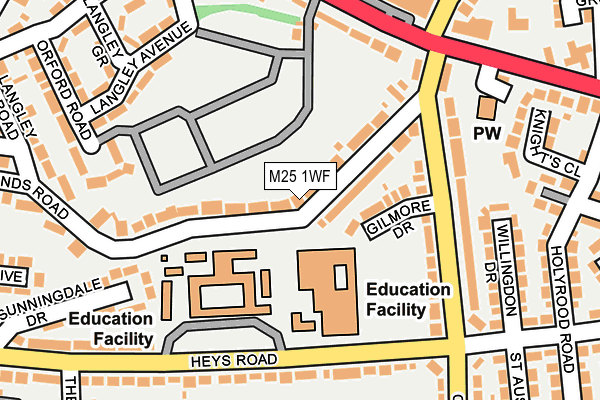 M25 1WF map - OS OpenMap – Local (Ordnance Survey)