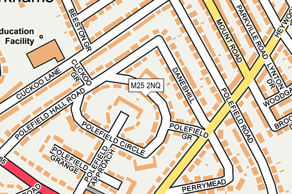 M25 2NQ map - OS OpenMap – Local (Ordnance Survey)