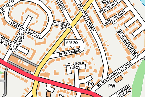 M25 2QJ map - OS OpenMap – Local (Ordnance Survey)