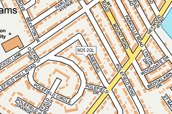 M25 2QL map - OS OpenMap – Local (Ordnance Survey)