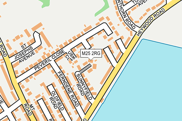 M25 2RG map - OS OpenMap – Local (Ordnance Survey)