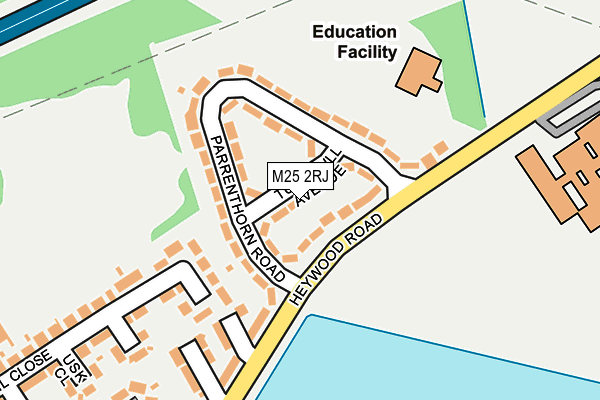 M25 2RJ map - OS OpenMap – Local (Ordnance Survey)
