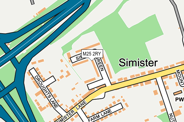 M25 2RY map - OS OpenMap – Local (Ordnance Survey)