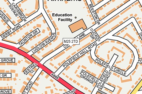 M25 2TD map - OS OpenMap – Local (Ordnance Survey)