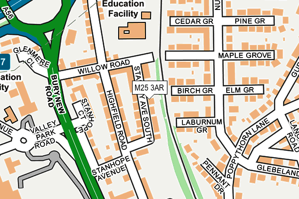 M25 3AR map - OS OpenMap – Local (Ordnance Survey)