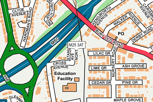 M25 3AT map - OS OpenMap – Local (Ordnance Survey)