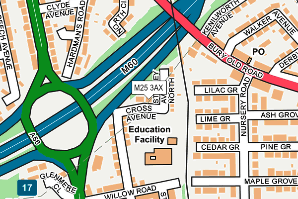 M25 3AX map - OS OpenMap – Local (Ordnance Survey)