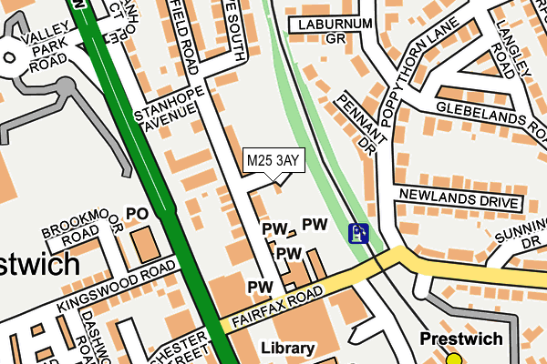 M25 3AY map - OS OpenMap – Local (Ordnance Survey)