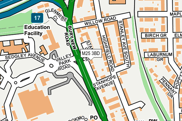 M25 3BD map - OS OpenMap – Local (Ordnance Survey)