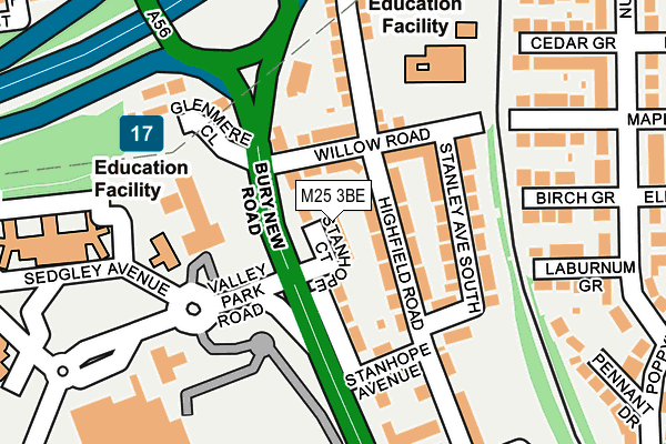 M25 3BE map - OS OpenMap – Local (Ordnance Survey)