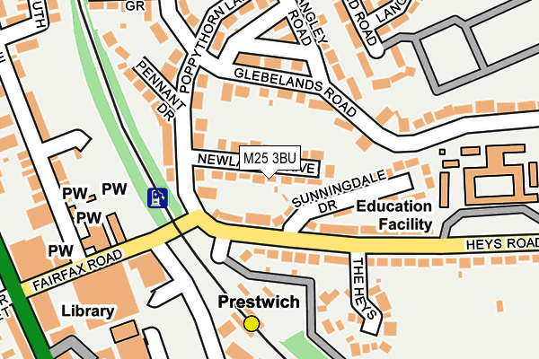M25 3BU map - OS OpenMap – Local (Ordnance Survey)