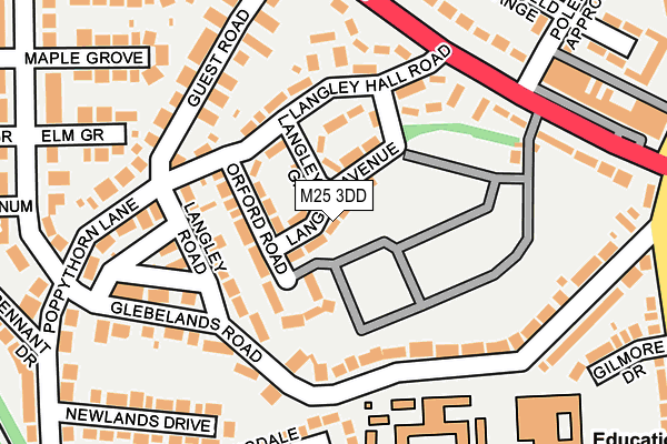 M25 3DD map - OS OpenMap – Local (Ordnance Survey)