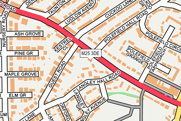 M25 3DE map - OS OpenMap – Local (Ordnance Survey)