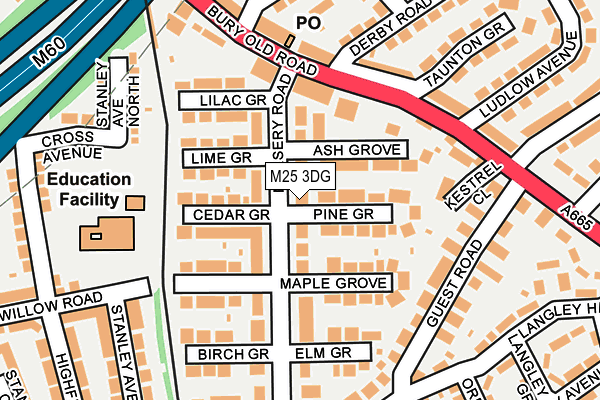 M25 3DG map - OS OpenMap – Local (Ordnance Survey)
