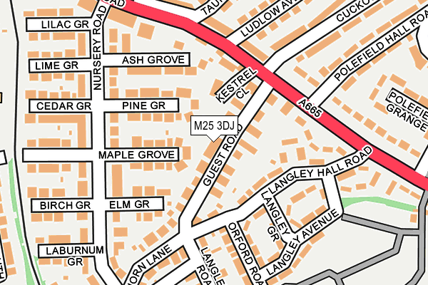 M25 3DJ map - OS OpenMap – Local (Ordnance Survey)