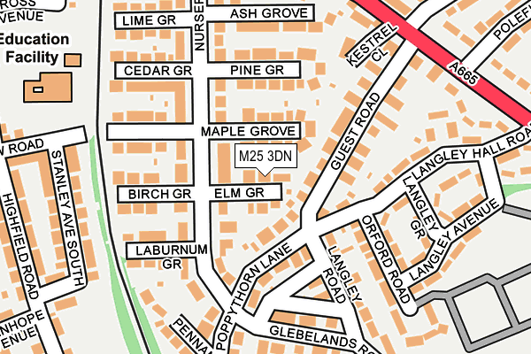 M25 3DN map - OS OpenMap – Local (Ordnance Survey)