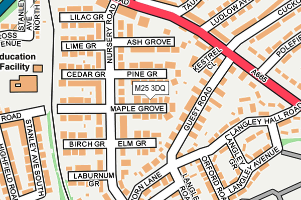 M25 3DQ map - OS OpenMap – Local (Ordnance Survey)