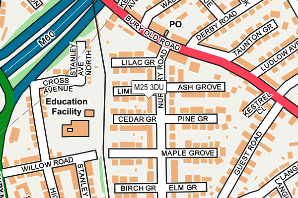M25 3DU map - OS OpenMap – Local (Ordnance Survey)