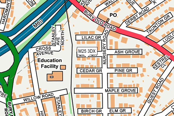 M25 3DX map - OS OpenMap – Local (Ordnance Survey)