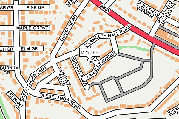 M25 3EE map - OS OpenMap – Local (Ordnance Survey)