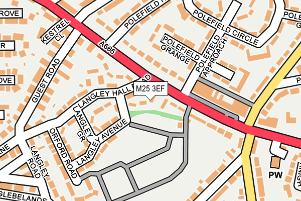 M25 3EF map - OS OpenMap – Local (Ordnance Survey)