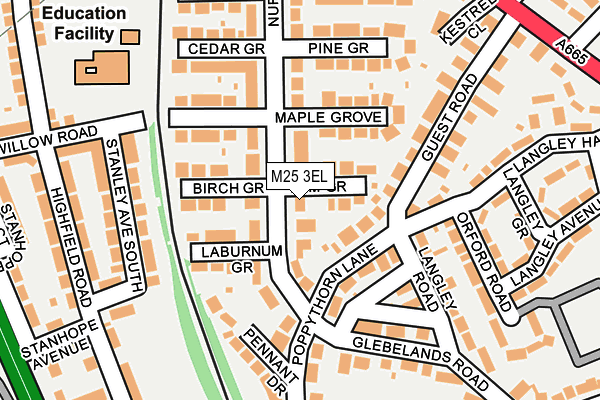 M25 3EL map - OS OpenMap – Local (Ordnance Survey)