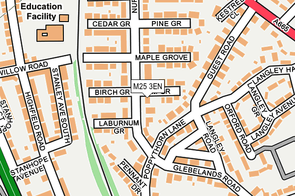 M25 3EN map - OS OpenMap – Local (Ordnance Survey)