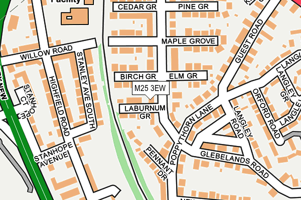 M25 3EW map - OS OpenMap – Local (Ordnance Survey)