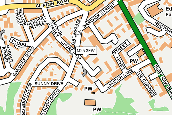 M25 3FW map - OS OpenMap – Local (Ordnance Survey)