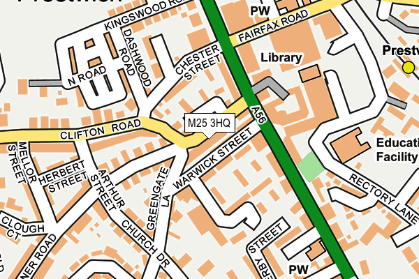 M25 3HQ map - OS OpenMap – Local (Ordnance Survey)