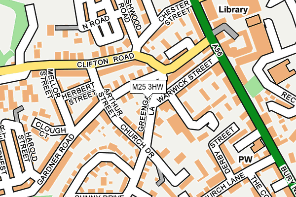 M25 3HW map - OS OpenMap – Local (Ordnance Survey)