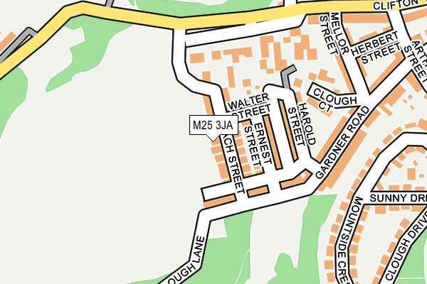 M25 3JA map - OS OpenMap – Local (Ordnance Survey)