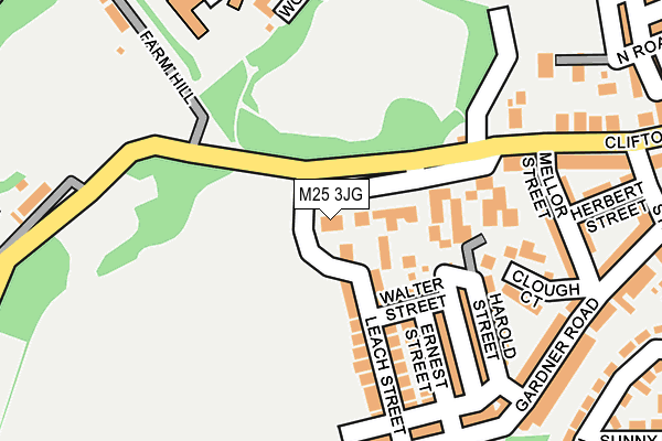 M25 3JG map - OS OpenMap – Local (Ordnance Survey)
