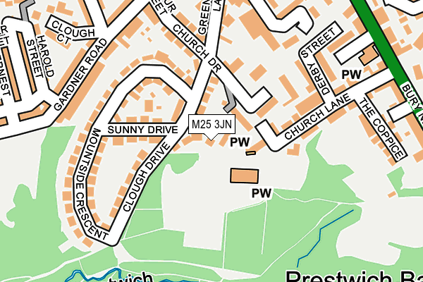 M25 3JN map - OS OpenMap – Local (Ordnance Survey)